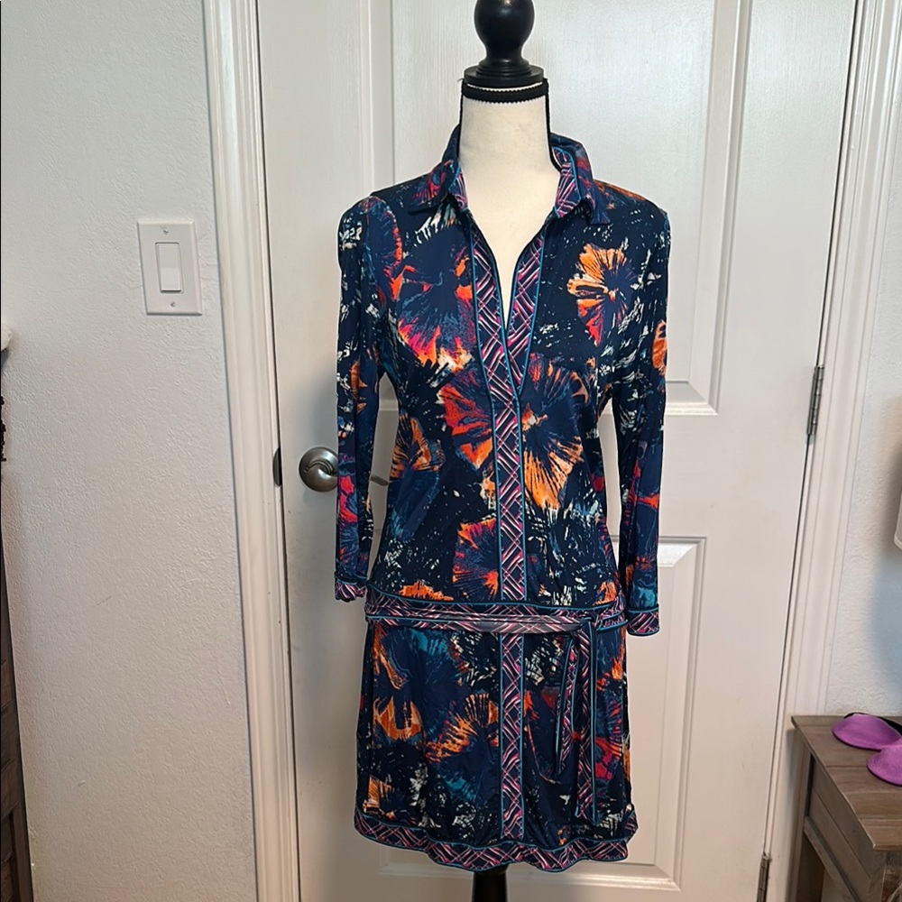 BCBG Colorful Abstract Print Dress